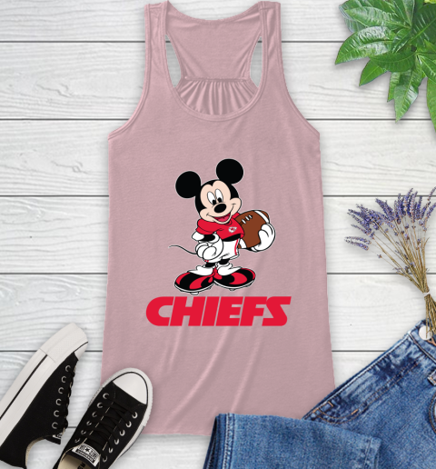 NFL Football Kansas City Chiefs Cheerful Mickey Mouse Shirt Racerback Tank 10