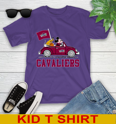 NBA Basketball Cleveland Cavaliers Pluto Mickey Driving Disney Shirt Youth T-Shirt 4