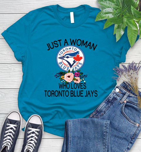 MLB Just A Woman Who Loves Toronto Blue Jays Baseball Sports Women's T-Shirt 5