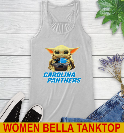 NFL Football Carolina Panthers Baby Yoda Star Wars Shirt Racerback Tank