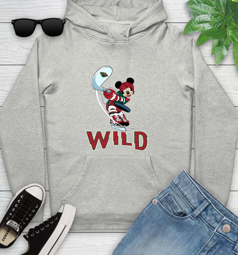 NHL Hockey Minnesota Wild Cheerful Mickey Mouse Shirt Youth Hoodie 2