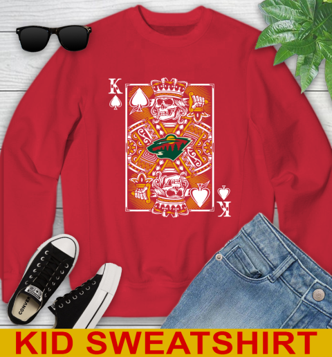 Minnesota Wild NHL Hockey The King Of Spades Death Cards Shirt Youth Sweatshirt 7