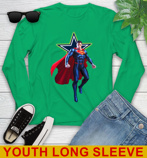 NFL Superman DC Sports Football Dallas Cowboys Youth Long Sleeve 7