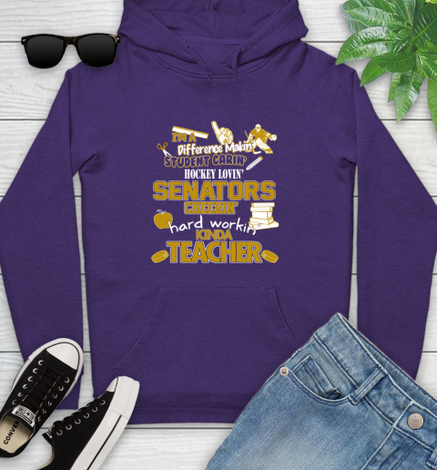 Ottawa Senators NHL I'm A Difference Making Student Caring Hockey Loving Kinda Teacher Youth Hoodie 5