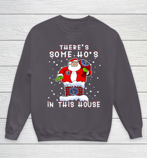 Dallas Mavericks Christmas There Is Some Hos In This House Santa Stuck In The Chimney NBA Youth Sweatshirt 5