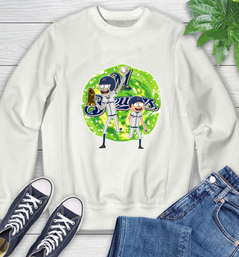 MLB Milwaukee Brewers Rick And Morty Commissioner's Trophy Baseball Sports Sweatshirt