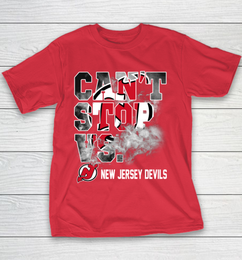 NHL New Jersey Devils Hockey Can't Stop Vs Youth T-Shirt 7