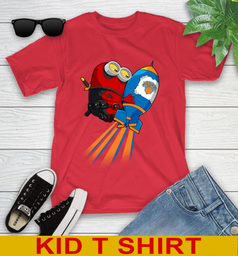 NBA Basketball New York Knicks Deadpool Minion Marvel Shirt Youth T-Shirt 11