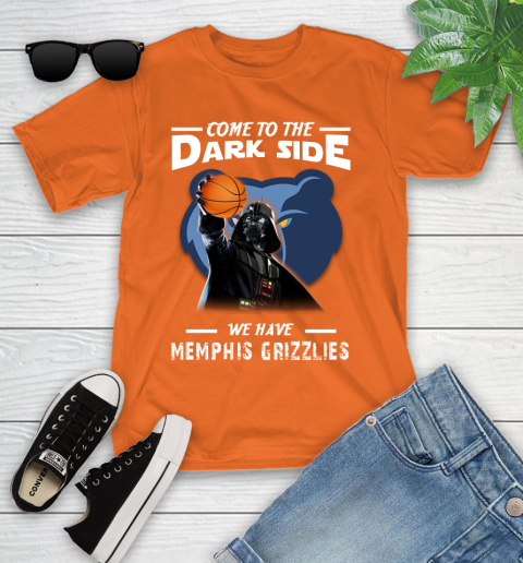 NBA Come To The Dark Side We Have Memphis Grizzlies Star Wars Darth Vader Basketball Youth T-Shirt 9