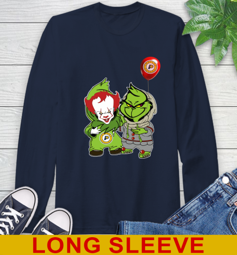 Indiana Pacers Baby Pennywise Grinch Christmas NBA Basketball Long Sleeve T-Shirt 4