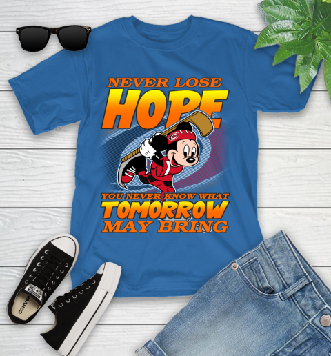 Carolina Hurricanes NHL Hockey ootball Mickey Disney Never Lose Hope Youth T-Shirt 12