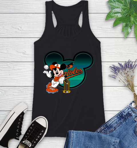 MLB Baltimore Orioles The Commissioner's Trophy Mickey Mouse Disney Racerback Tank 2