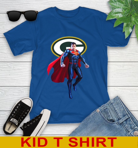 NFL Superman DC Sports Football Green Bay Packers Youth T-Shirt 9