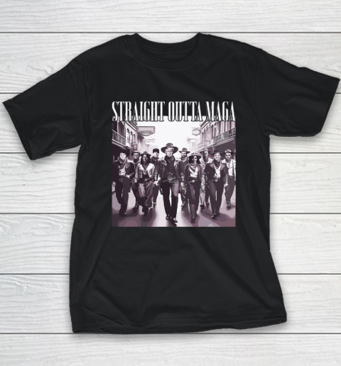 Straight Outta Maga Funny Trump 2024 Youth T-Shirt