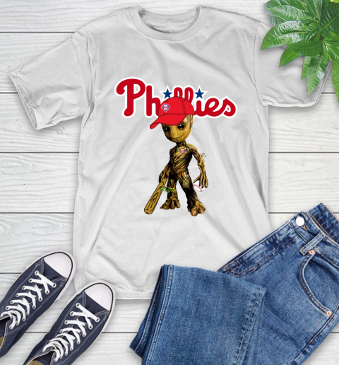 MLB Philadelphia Phillies Groot Guardians Of The Galaxy Baseball T-Shirt
