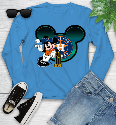 MLB Houston Astros The Commissioner's Trophy Mickey Mouse Disney Youth Long Sleeve 7
