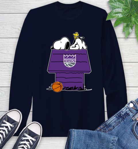 Sacramento Kings NBA Basketball Snoopy Woodstock The Peanuts Movie Long Sleeve T-Shirt 4