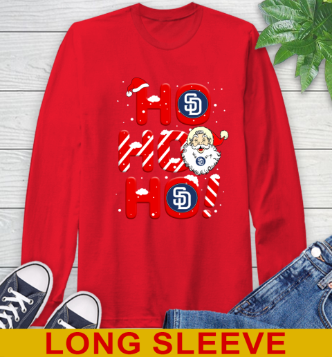 San Diego Padres MLB Baseball Ho Ho Ho Santa Claus Merry Christmas Shirt Long Sleeve T-Shirt 12