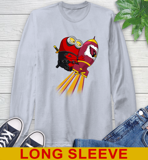 NFL Football Arizona Cardinals Deadpool Minion Marvel Shirt Long Sleeve T-Shirt 6
