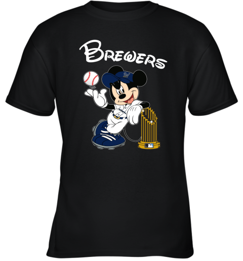Milwaukee Brewers Mickey Taking The Trophy MLB 2019 Youth T-Shirt