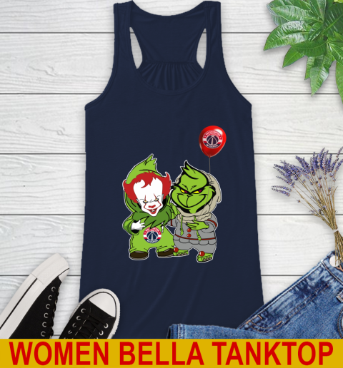 Washington Wizards Baby Pennywise Grinch Christmas NBA Basketball Racerback Tank - Image 12
