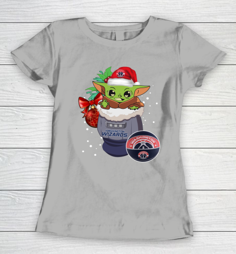 Washington Wizards Christmas Baby Yoda Star Wars Funny Happy NBA Women's T-Shirt 11