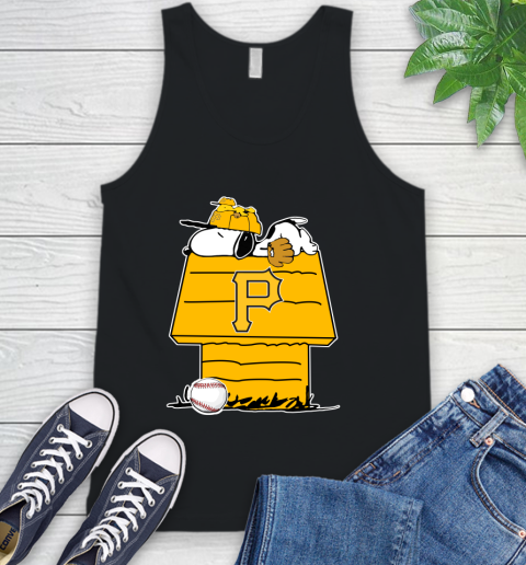 MLB Pittsburgh Pirates Snoopy Woodstock The Peanuts Movie Baseball T Shirt Tank Top 2