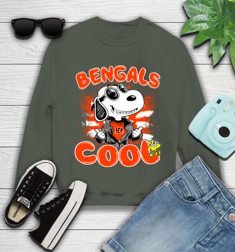 NFL Football Cincinnati Bengals Cool Snoopy Shirt Youth Sweatshirt 7