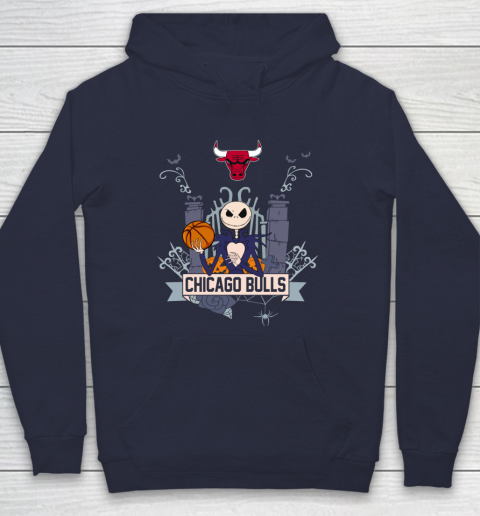 NBA Chicago Bulls Basketball Jack Skellington Halloween Hoodie 2