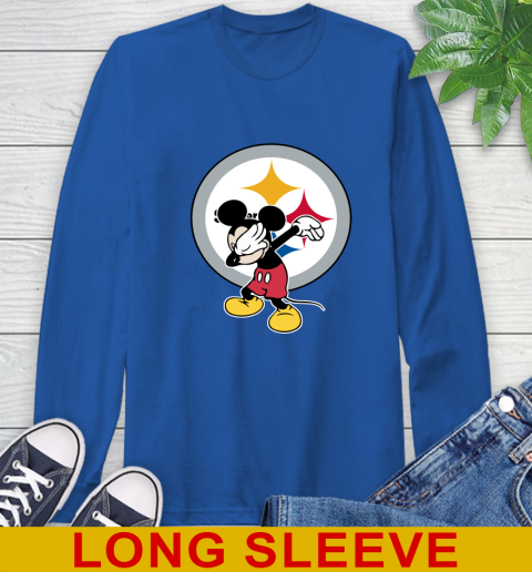 Pittsburgh Steelers NFL Football Dabbing Mickey Disney Sports Long Sleeve T-Shirt 9