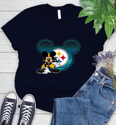 NFL Pittsburgh Steelers Mickey Mouse Disney Football T Shirt Women's T-Shirt 3