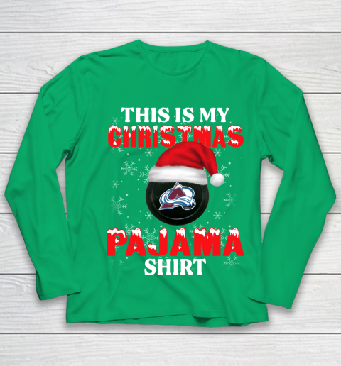 Colorado Avalanche This Is My Christmas Pajama Shirt NHL Youth Long Sleeve 4