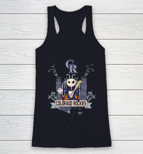 MLB Colorado Rockies Baseball Jack Skellington Halloween Racerback Tank 7