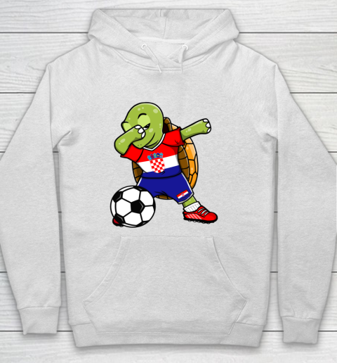 Dabbing Turtle Croatia Soccer Fans Jersey Croatian Football Hoodie