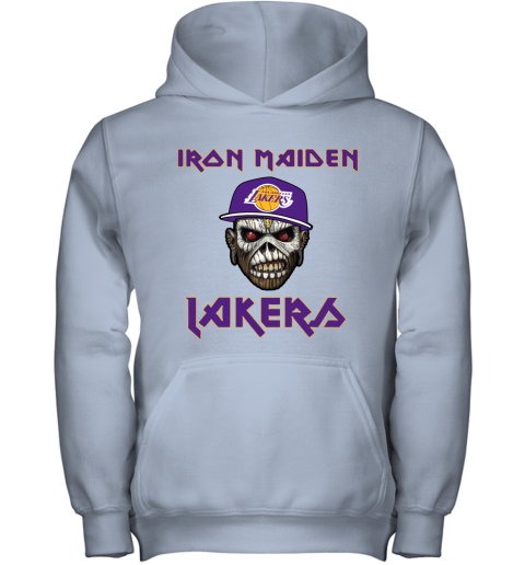 3mxd nba los angeles lakers iron maiden rock band music basketball youth hoodie 43 front light pink