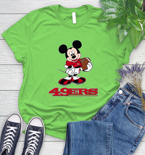 NFL Football San Francisco 49ers Cheerful Mickey Mouse Shirt Women's T-Shirt 11 NFL Football San Francisco 49ers Cheerful Mickey Mouse Shirt Women's T-Shirt - Image 11