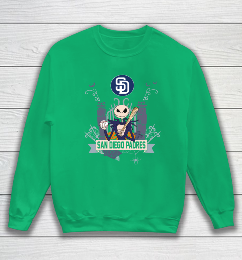 MLB San Diego Padres Baseball Jack Skellington Halloween Sweatshirt 5