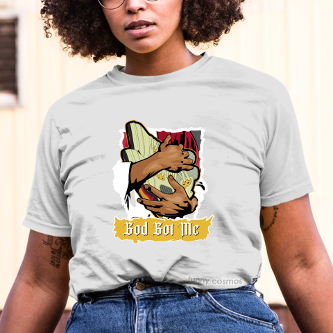 Air Jordan 5 Off White Sail Matching Sneaker Tshirt God Got Me Red and Yellow Jordan Tshirt