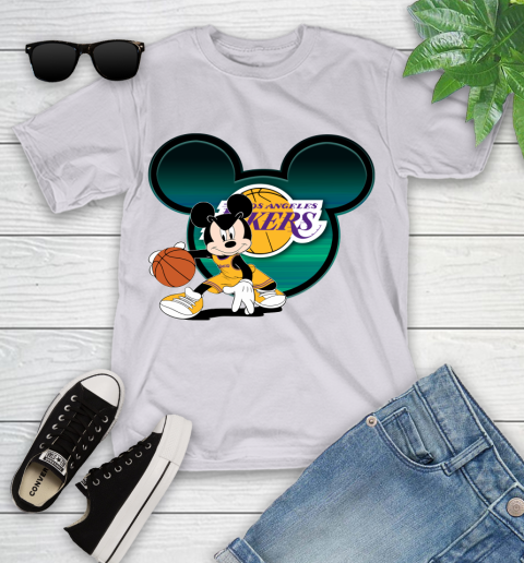 NBA Los Angeles Lakers Mickey Mouse Disney Basketball Youth T-Shirt 4