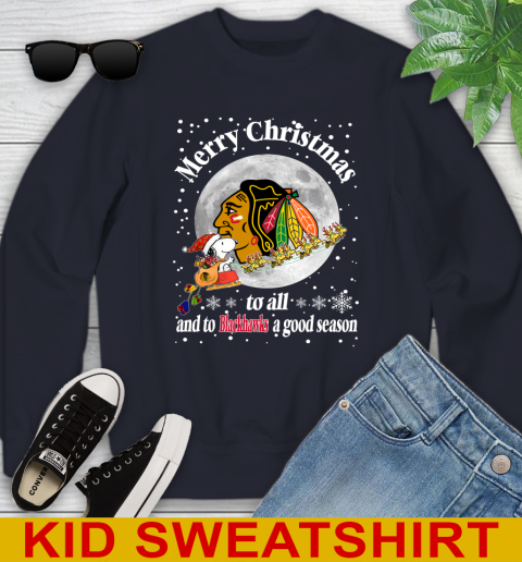 Chicago Blackhawks Merry Christmas To All And To Blackhawks A Good Season NHL Hockey Sports Youth Sweatshirt 2