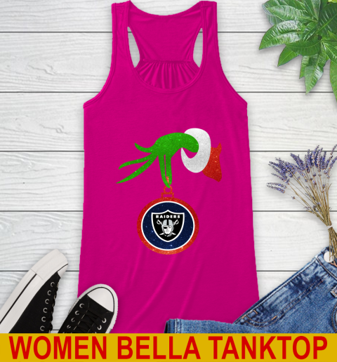 Oakland Raiders Grinch Merry Christmas NFL Football Racerback Tank 8