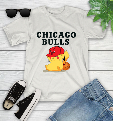 NBA Pikachu Basketball Sports Chicago Bulls Youth T-Shirt 12