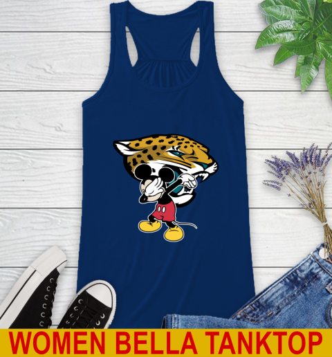 Jacksonville Jaguars NFL Football Dabbing Mickey Disney Sports Racerback Tank 9