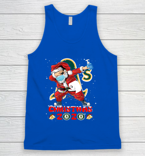 Oakland Athletics Funny Santa Claus Dabbing Christmas 2020 MLB Tank Top 4