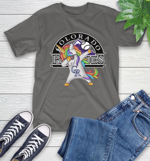 Colorado Rockies MLB Baseball Funny Unicorn Dabbing Sports T-Shirt 9