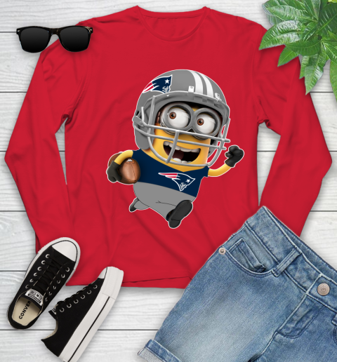 NFL New England Patriots Minions Disney Football Sports Youth Long Sleeve 11