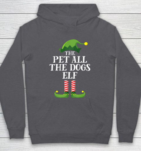 Pet All The Dogs Elf Matching Family Group Christmas Pajama Hoodie 4