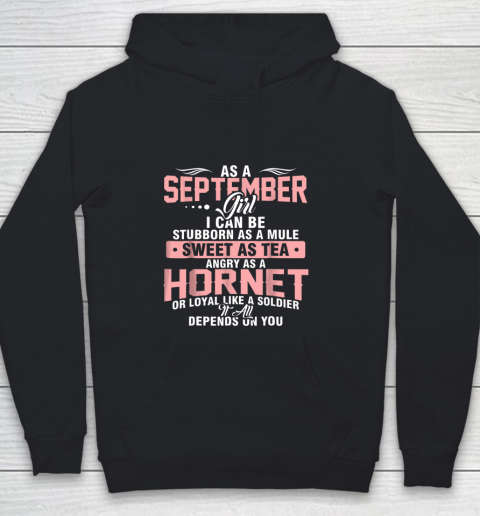 As A September Girl I Can be Stubborn Birthday Gift Youth Hoodie