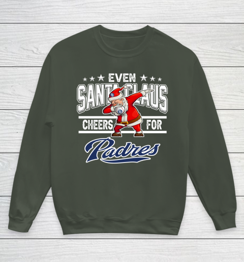 San Diego Padres Even Santa Claus Cheers For Christmas MLB Youth Sweatshirt 8