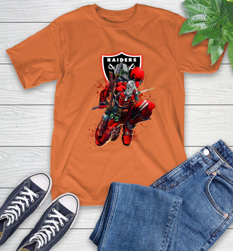 NFL Deadpool Marvel Comics Sports Football Oakland Raiders T-Shirt 5